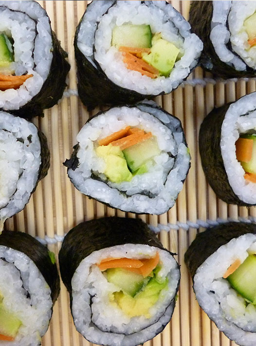 Japanese cuisine made at professional cook school during cookery course