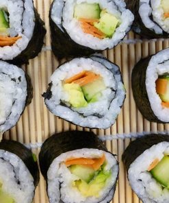 Japanese cuisine made at professional cook school during cookery course