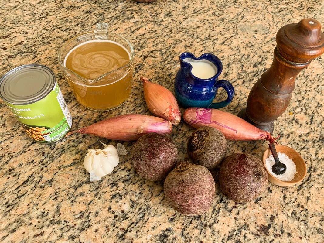 Ingredients for Roasted Beetroot Soup with Shallot and Garlic